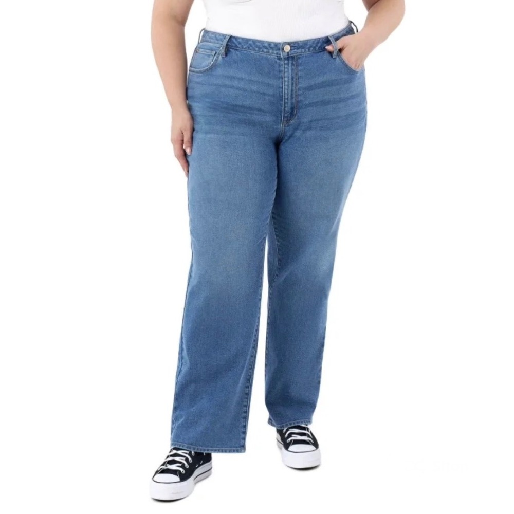 Seven7 Loose Straight Jean Womens 22W High Rise Authentic Blue SX10341DE‎ NEW